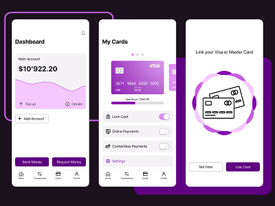 Banking App app design banking banking app credit card dashboard ui design