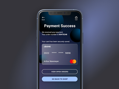 Payment Success Screen banking app credit card design challenge payment ui design