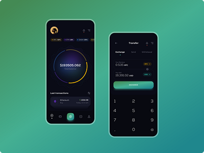 Crypto Wallet bitcoin clean clean design clean ui crypto crypto app crypto design crypto wallet design ethereum exchange interface mirxvali money ui ui design ux ux design wallet