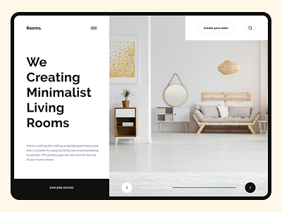 Practice #2 - Minimalist Living Rooms Home page clean clean design clean ui figma interface living room minimalist minimalist design room typography ui ux web