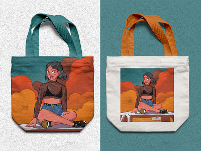 Totes characterdesign digitalillustration femalecharacter illustrationproduct totebag