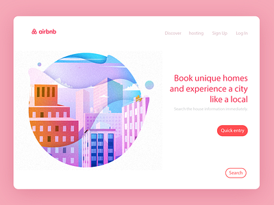 The web of Airbnb homepage vector illustration illustration vector