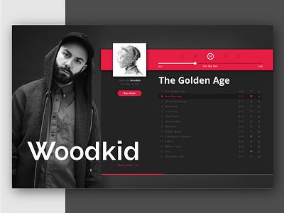 Music Player album artist interface layout music player ui ux web wookdid