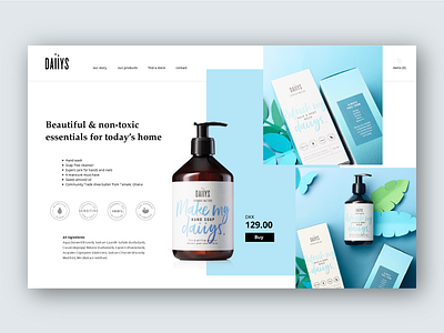 Daiiys /// Day 10 clea cosmetics ecommerce minimalist purchase shop skincare soap store ui web design