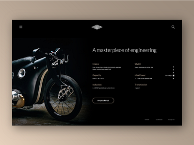 BMW Landspeeder /// Day 14 black bmw dark gold landspeeder layout motorcycle ui ux web design