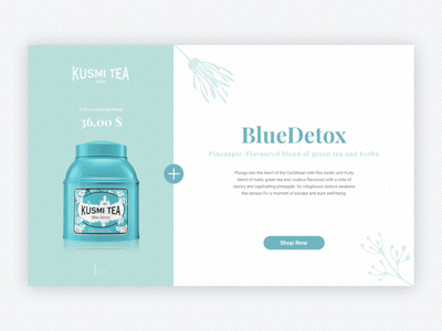 Kusmi Tea /// Day 20 animation ecommerce interaction interface kusmi layout minimal principle product scroll shop tea