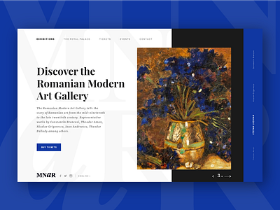 MNAR /// Day 25 art gallery landing page modern museum painting romania ui ux web design