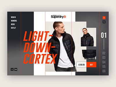 Superdry scroll transition animation ecommerce interaction motion priciple product scroll shop ui web design