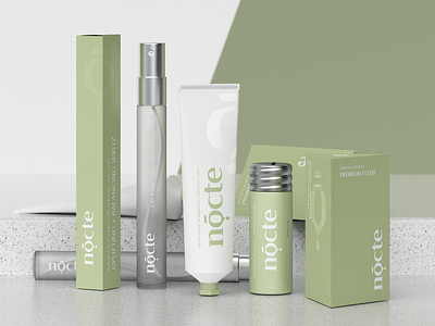 Nocte brand brand design clean cosmetic cosmetics design hunapstudio identity logo minimal nocte packaging render