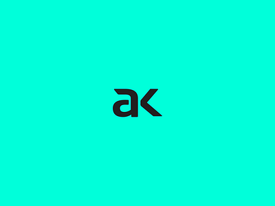 My logo design a ak blue design k ka letters logo