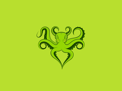 Octopus angry animal art graphic green logo octopus street