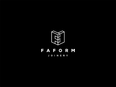 Faform Joinery logo black carpenter f join jonery letter wood woody