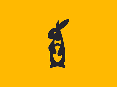 Rabbit logo black clean design emblem hunap hunapstudio kapor logo minimal pro professional studio