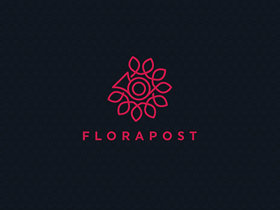 Florapost brand circle flower hunap hunapstudio identity line logo logos post shop sign