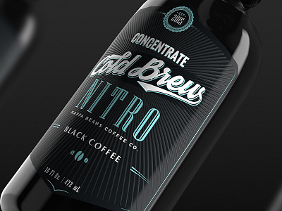 NITRO - Cold Brew package design black bottle coffee coldbrew design hunap hunapstudio k.apor kapor label package