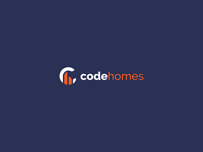 CodeHomes logo brand clean design emblem graphic hunap hunapstudio kapor letter logo minimal property realestate