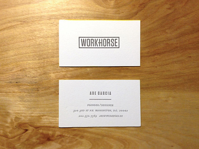 Workhorse Business Card business card lettepress workhorse