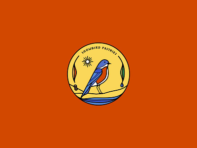 Snowbird Pastries branding identity illustration logo