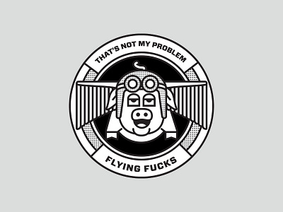 Flying Fucks Coaster circle coaster illustration pig vector