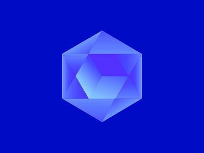 Blue Box box gradient hexagon