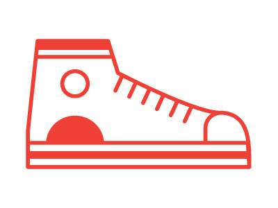 Sneaks icon illustration red shoes sneakers vector
