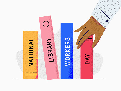 National Library Workers Day books edpuzzle illustration library