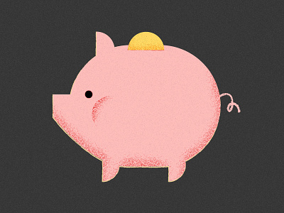 Black Friday Tip: Buy nothing and save 100% of your money. design editorial grain illustration money pig piggy bank savings texture vector