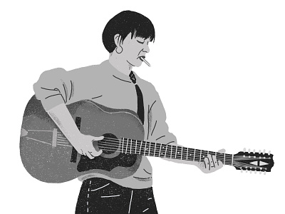 Karen Dalton design editorial folk folk music grain guitar illustration music
