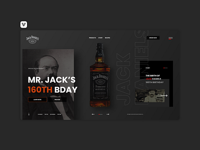 Jack Daniels 🍻 alcohol app branding design drinks icon illustration party tequila ui ux web web design web ui web ux website whiskey