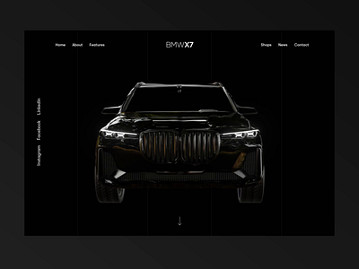 BMW X7 Landing Page 🏎️ animation app app ui art branding car clean design icon illustration landing page letter simplistic ui uiux ux web web design website