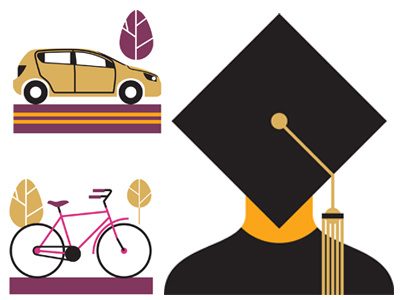 Boston Globe bicycle car graduate spots