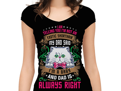 Baby cat t shirt design baby branding cat dad design icon illustration ladies t shirt design vector