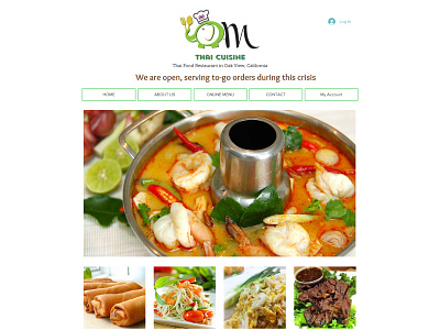 OM Thai Cuisine Restaurant Wix Website Design