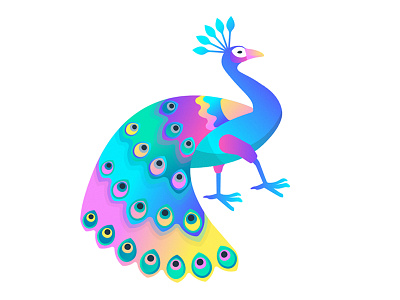 Peacock Gradient animal bird colour design gradient illustration peacock vector