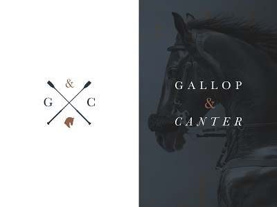 Gallop & Canter brand dark font horse identity light logo mark racing serif simple