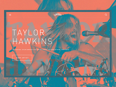 Taylor Hawkins - Landing page drums font foofighters gretsch summer taylorhawkins texture type web