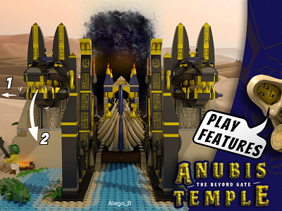 Anubis temple and the beyond gate • My Lego Ideas entry 3d adventures affinity designer affinity photo ancient egypt animation anubis blender blender 3d blender3d cgi contest desert design egypt graphic design lego lego ideas video