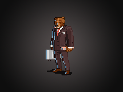 Financial azzkikr 8 bit avatar bear pixel pixelart sprite