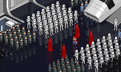 Darth Mario visits the Deathstar iso isometric pixel pixelart