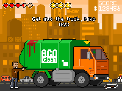 GTA IV 2d Adventures game mockup pixel pixelart