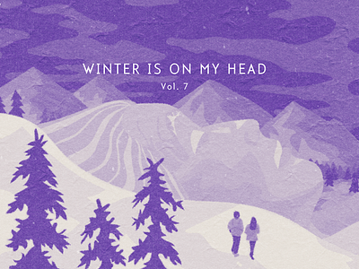 Winter Is On My Head, Vol. 7 album art christmas couple monochrome mountains nature purple snow vector winter