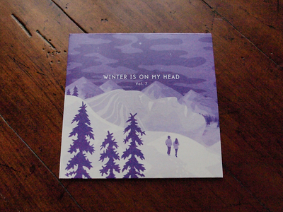 Winter Is On My Head packaging cd christmas christmas music monochrome music packaging purple snow winter