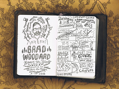 Brad Woodard sketch notes aiga austin handlettering illustration notes sketchnotes woods