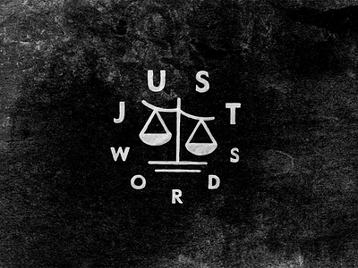 Just Words brush icon illustration ink justice logo scale scales words