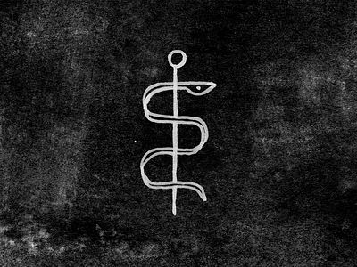 Rod of Asclepius asclepius brush healing icon ink mark medicine rod snake