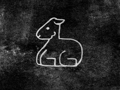 Lamb black brush icon illustration ink lamb line sheep