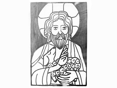 Good Shepherd austin icon iconography illustration ink jesus lamb shepherd