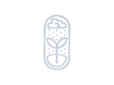 Rain cloud garden logo mark plant rain sprout water