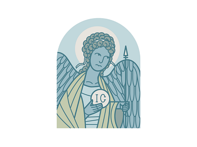 Gabriel angel church gabriel icon iconography illustration religion vector