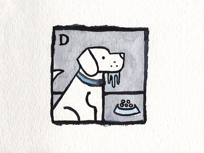 6. Drooling austin conceptual design dog drooling icon illustration inktober inktober2018